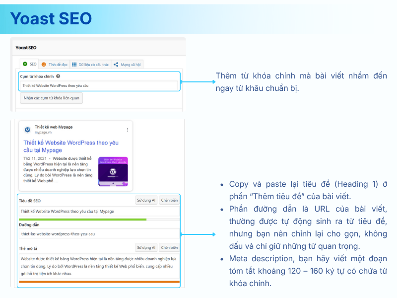 Thiết lập từ khóa chính (Focus keyphrase) trong Yoast SEO